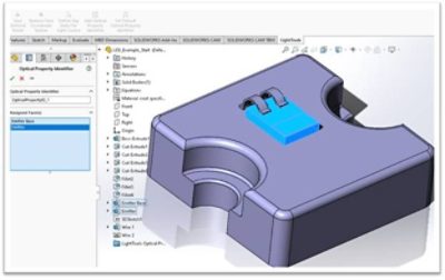 Optical Property Identifiers are added to SOLIDWORKS features or facets