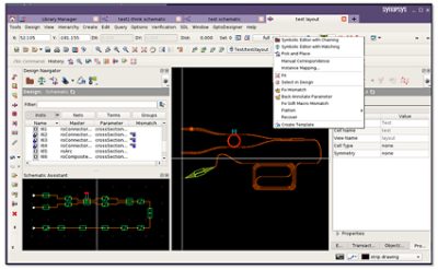 Full schematic-driven-layout flow, with the ability to back-annotate photonic waveguide implementation into simulation | Synopsys