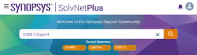 Synopsys SolvNetPlus Search Bar | Synopsys