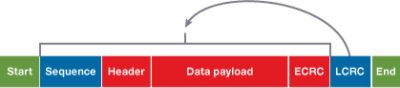 PCIe Packet Structure Illustration with LCRC and ECRC