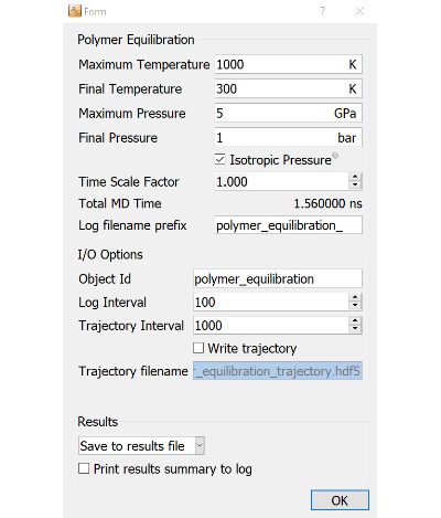Polymer equilibration software
