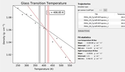 Polymer glass transition temperature simulation