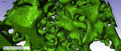 Meshed pore structure model using the Simpleware FE module