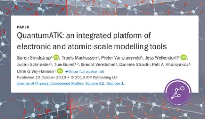 Oct 2019: QuantumATK Reference Paper is Now Published!