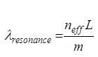 Resonance Wavelength Equation | 