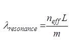 Resonance Wavelength Equation | °ϲʿ