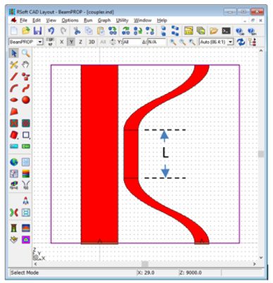 Figure 7 (a) The AMC structure setup in RSoft CAD | °ϲʿ