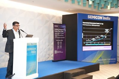 Speaker presenting at the SEMICON India 2026 Silicon Pitch Live Session