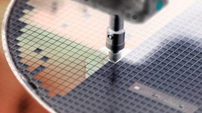 Silicon wafer in die attach machine