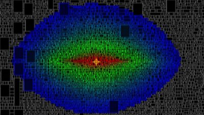 The voltage seen by the victim cell at the center of this IC placement region is affected by the switching of its neighbors