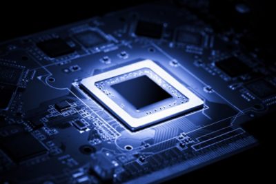 Glowing modern processor