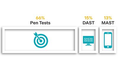 Application security (AppSec) tests performed include penetration testing, dynamic application security testing, and mobile application security testing
