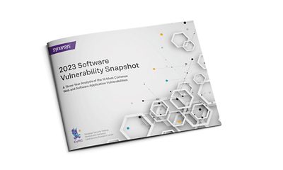 A graphic of the Synopsys 2023 Software Vulnerability Snapshot report