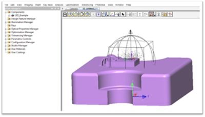 A SOLIDWORKS part linked into  LightTools