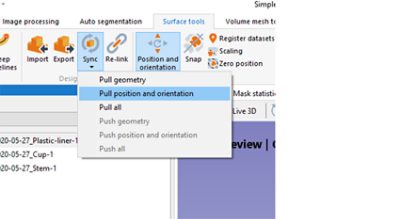 Different sync options in Simpleware Design Link