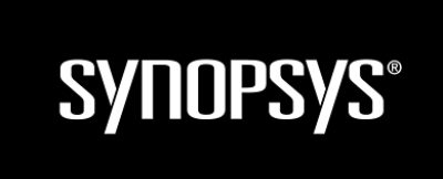 white synopsys logo on black background example