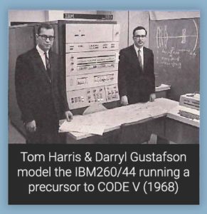 Tom Harris & Darryl Gustafson model the IBM260/44 running a precursor to CODE V (1968) | 