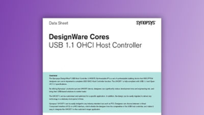 Synopsys USB 1.1 OHCI Host Controller IP – Datasheet | Synopsys