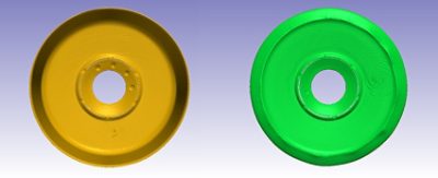 Non-uniformity of the crimping in the closed configurations shown in Simpleware software