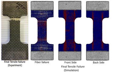 FE simulation of a woven textile composite coupon: final tensile failure