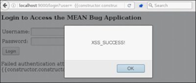 AngularJS Logo with Code Snippet Illustrating XSS Injection
